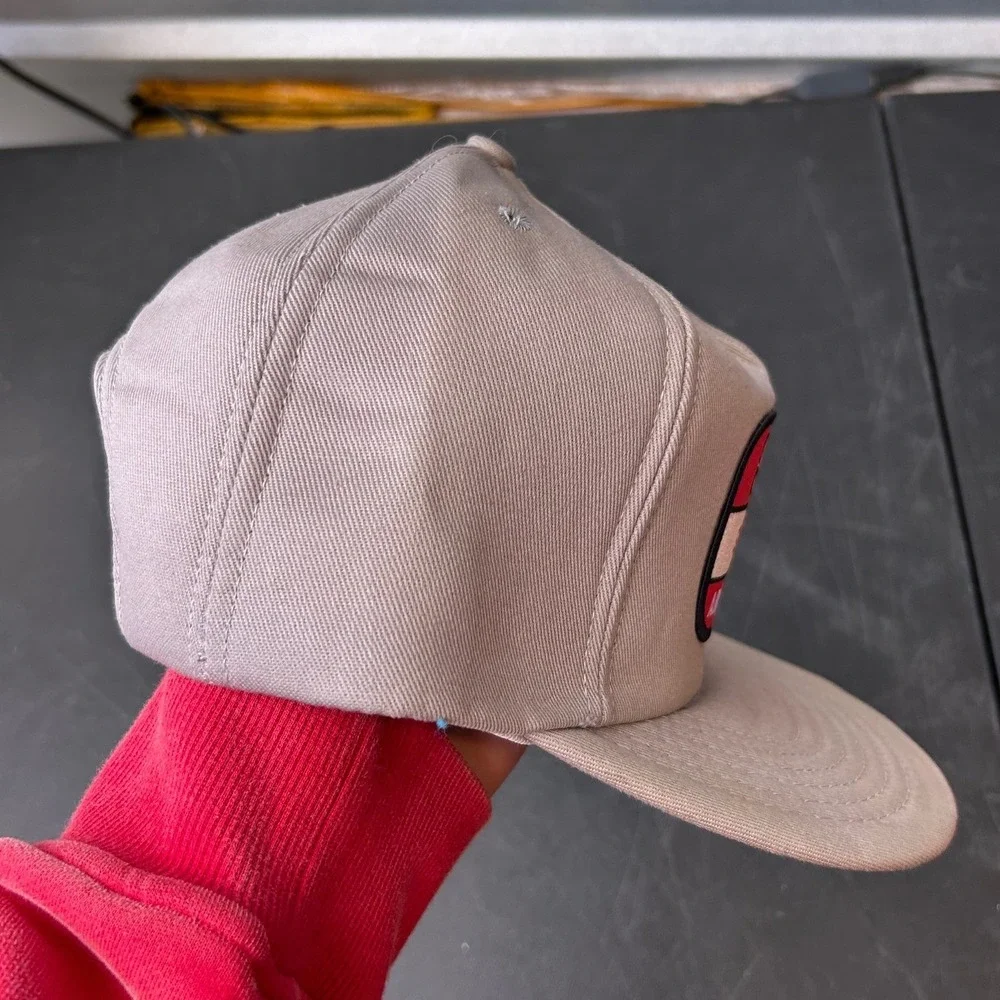 Vintage Silver Service Arnold Machinery Snapback Hat Made in USA Tan Patch Logo